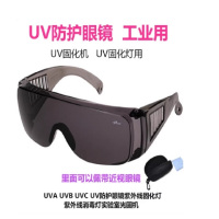 新品UV防护眼镜紫外线固化灯365工业护目镜实验室光固机设备专用 镜腿调节款(可戴近视眼镜)送盒+布
