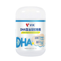 VIK DHA藻油胶囊60粒 双专利高倍DHA 小鱼趣味造型 无腥味易消化