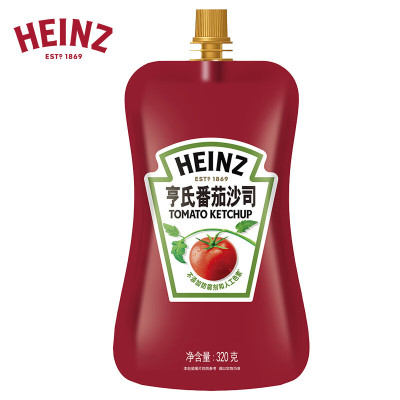 亨氏(Heinz) 番茄酱 袋装番茄沙司 意大利面薯条酱 320g*2袋