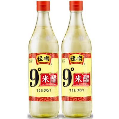 恒顺 9度白米醋 500ml/瓶 零添加剂 可泡醋蛋液蒜姜凉拌菜腌制小菜