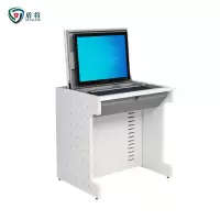 盾将翻转电脑桌 翻转式多媒体教学培训电脑桌钢制办公学习桌 C型单人 DJ-LFF-FZZ102