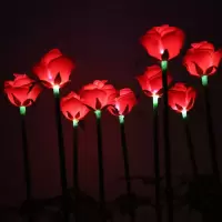 户外景观灯玫瑰花地插灯公园广场亮化装饰灯插电发光玫瑰花灯 红色20支