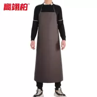 高翊柏 17030512 pu皮革围裙 咖啡色大号 耐酸碱无袖工作服 防水防油皮革围裙