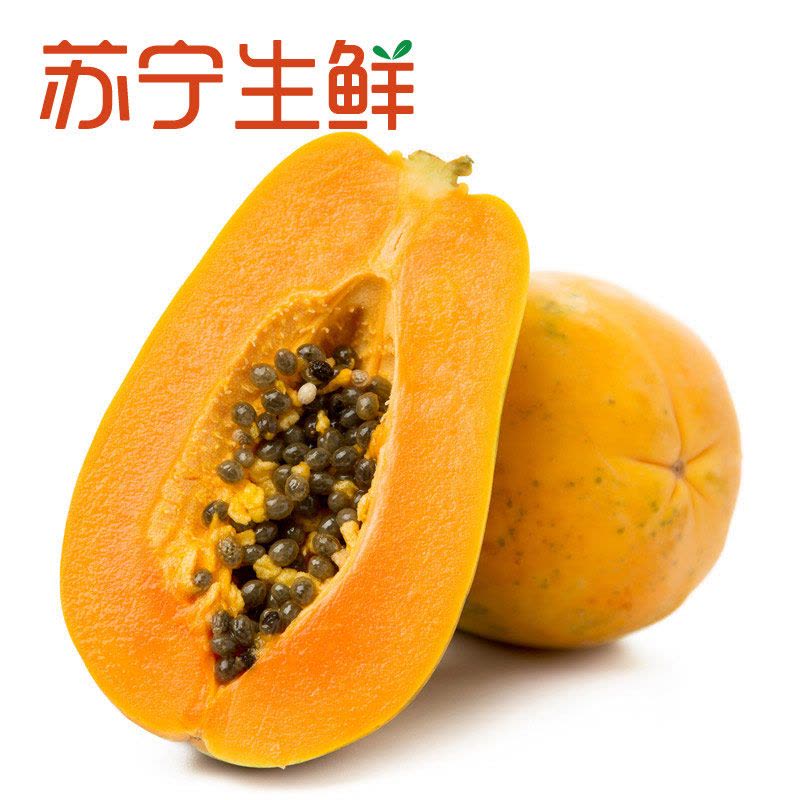 [苏宁生鲜]海南树上熟木瓜2个约450g/个图片