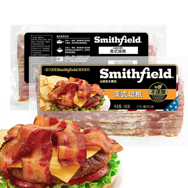 【苏宁生鲜】Smithfield美式培根(山核桃木熏制)180g 方便速食