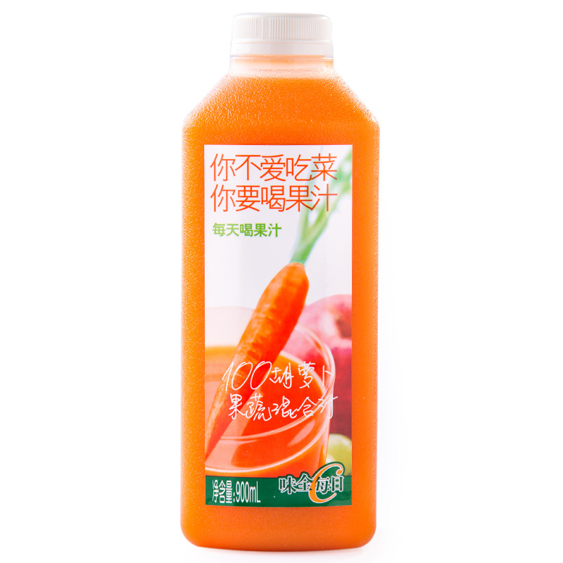 [苏宁生鲜]味全每日C纯果汁胡萝卜果蔬汁900ml