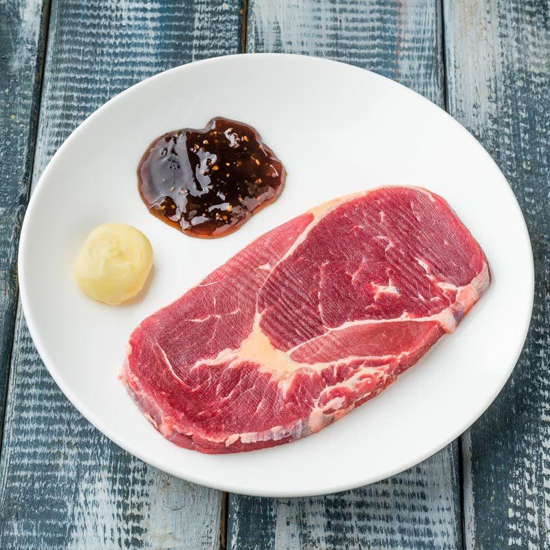 [苏宁生鲜]原膳澳洲草饲原切眼肉牛排125g(含黄油和酱料包)图片