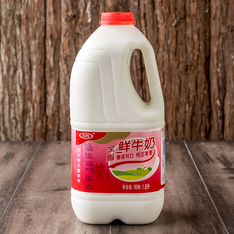 【苏宁生鲜】三元全脂鲜牛奶1.8L 乳制品 国产