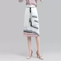 丝柏舍2020春装女士时尚气质个性图案中长款半身裙S01R0509B