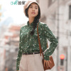 M茵曼秋新款文艺小碎花长袖衬衫女纯棉百搭衬衣1873011313