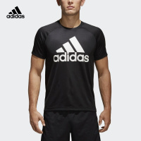 adidas 阿迪达斯 训练 男子 短袖T恤 黑 BK0937