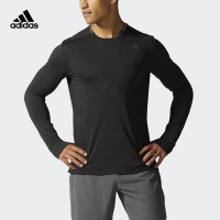 adidas 阿迪达斯 跑步 男子 跑步长袖T恤 黑 BQ7195