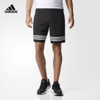 adidas 阿迪达斯 运动型格 男子 梭织短裤 黑 BK3252