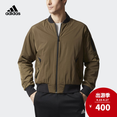 adidas 阿迪达斯 运动型格 男子 梭织夹克 影迹橄榄绿 BQ5589