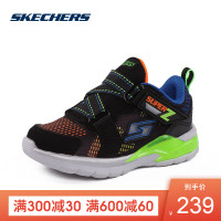 SKECHERS斯凯奇BOYS 系列男童闪灯超轻运动鞋90552N/BBLM