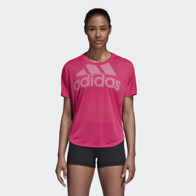 Adidas阿迪达斯女子Magic Logo Tee圆领舒适运动休闲短T恤CZ8006