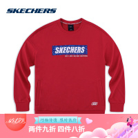 Skechers斯凯奇男子新款针织卫衣字母印花休闲套头衫 SMAMS19B034
