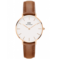 丹尼尔惠灵顿DW女表32mm金色边白盘皮带女士手表学生手表 DW00100172 棕色