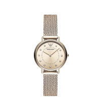 阿玛尼（EMPORIO ARMANI）手表时尚钢带商务石英女表