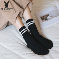 花花公子袜子女中筒袜6516韩版学院风个性棉厚款百搭堆堆袜长袜