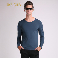 KAISER凯撒 T恤男式圆领休闲竹纤维舒适长袖打底衫