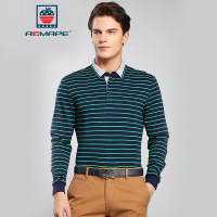AEMAPE苹果 长袖T恤衫男士棉质条纹休闲时尚百搭舒适新款Polo衫