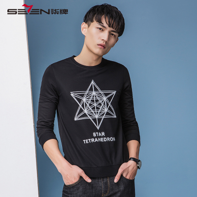 柒牌SEVEN男装卫衣秋季青年休闲修身套头卫衣潮流韩版男上衣
