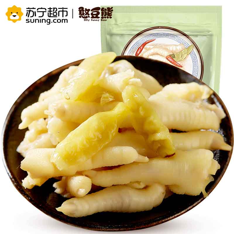憨豆熊 泡椒凤爪250g 袋休闲零食四川特产鸡爪泡椒味