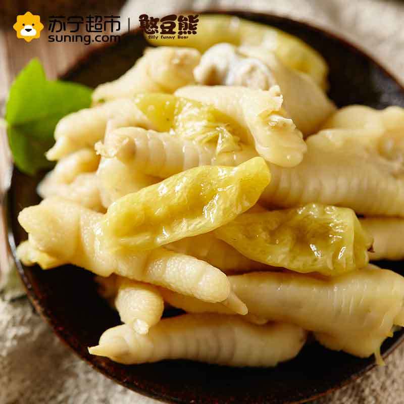 憨豆熊 泡椒凤爪250g 袋休闲零食四川特产鸡爪泡椒味