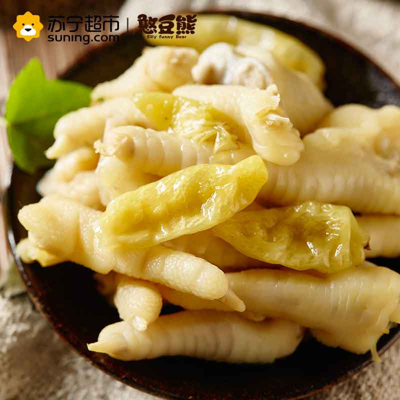 憨豆熊 泡椒凤爪250g 袋休闲零食四川特产鸡爪泡椒味
