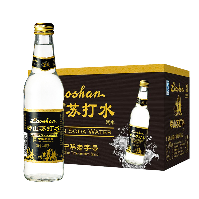 [苏宁超市]崂山苏打水(瓶装)330ml*24整箱