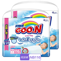 日本进口大王（GOO.N）维e纸尿裤超薄透气新生儿尿不湿 NB116片*2包