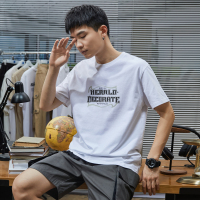 唐狮2020夏季新款T恤男短袖文字印花韩版宽松学生棉打底上衣潮