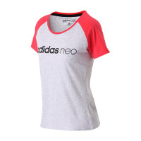 adidas阿迪达斯NEO女服装短袖T恤运动服BQ0315 灰色 L