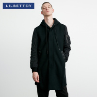 Lilbetter大衣男 复古拼接风衣中长款连帽披风冬装男士羊毛外套潮