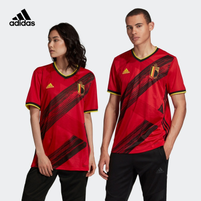 阿迪达斯 男足球比利时国家队主场球迷版运动短袖球衣EJ8546