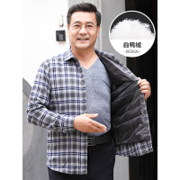 红豆相思鸟(xiangsiniao)冬季新品百搭舒适保暖男士羽绒格子衬衫