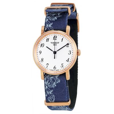 天梭(TISSOT)手表 新款手表魅时系列尼龙带石英女表