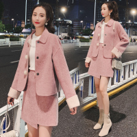 【秀衣记】秋冬季女小香风套装呢子外套时尚2020新款韩版小个子毛呢裙两件套