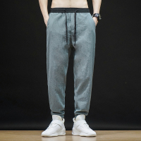 【铂瑟】2020夏季新款潮牌冰丝流行抽绳修身男士休闲短裤-