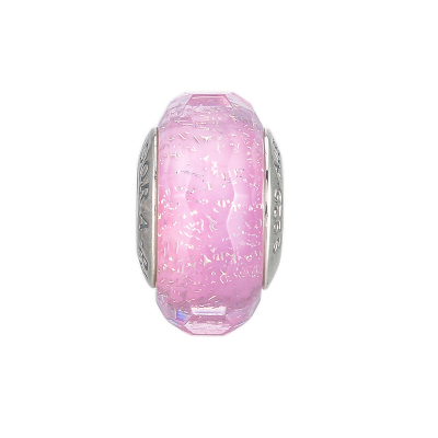 PANDORA潘多拉 粉色闪烁琉璃串饰 925银 串珠-791650 粉色