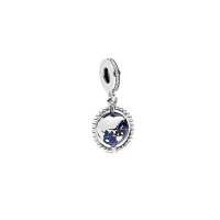 Pandora潘多拉 925银串饰旋转地球 时尚串珠项链吊坠 798021CZ