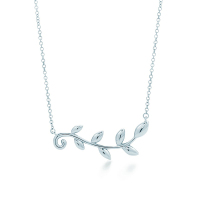蒂芙尼（Tiffany & Co.)31406439橄榄叶蔓枝吊坠925银项链锁骨链