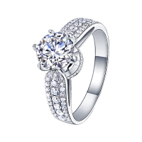 喜钻 18K金结婚钻石戒指求婚结婚钻戒女珠宝首饰生日礼物纪念日 可定制
