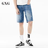GXG牛仔短裤男装 夏季男士时尚都市流行青年蓝色休闲牛仔短裤