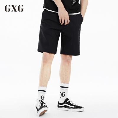 GXG男装 夏季男士时尚休闲都市青年流行黑色斯文短裤