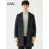 GXG男装冬季男士时尚花色长款羊毛毛呢大衣外套_1
