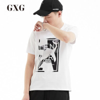 GXG男装 夏季男士时尚都市流行舒适百搭圆领短袖T恤男