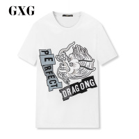GXG男装 春季男士时尚青年韩版修身白色圆领短袖T恤打底衫