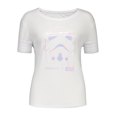 阿迪达斯NEO女短袖T恤 2018新款透气舒适运动半袖休闲图案BK6861